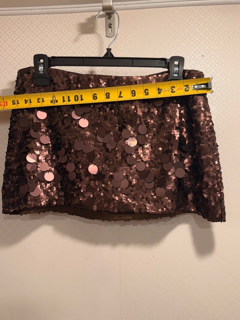 Anthro Sequin Mini Skirt in Dusty Rose - Picture 11 of 16